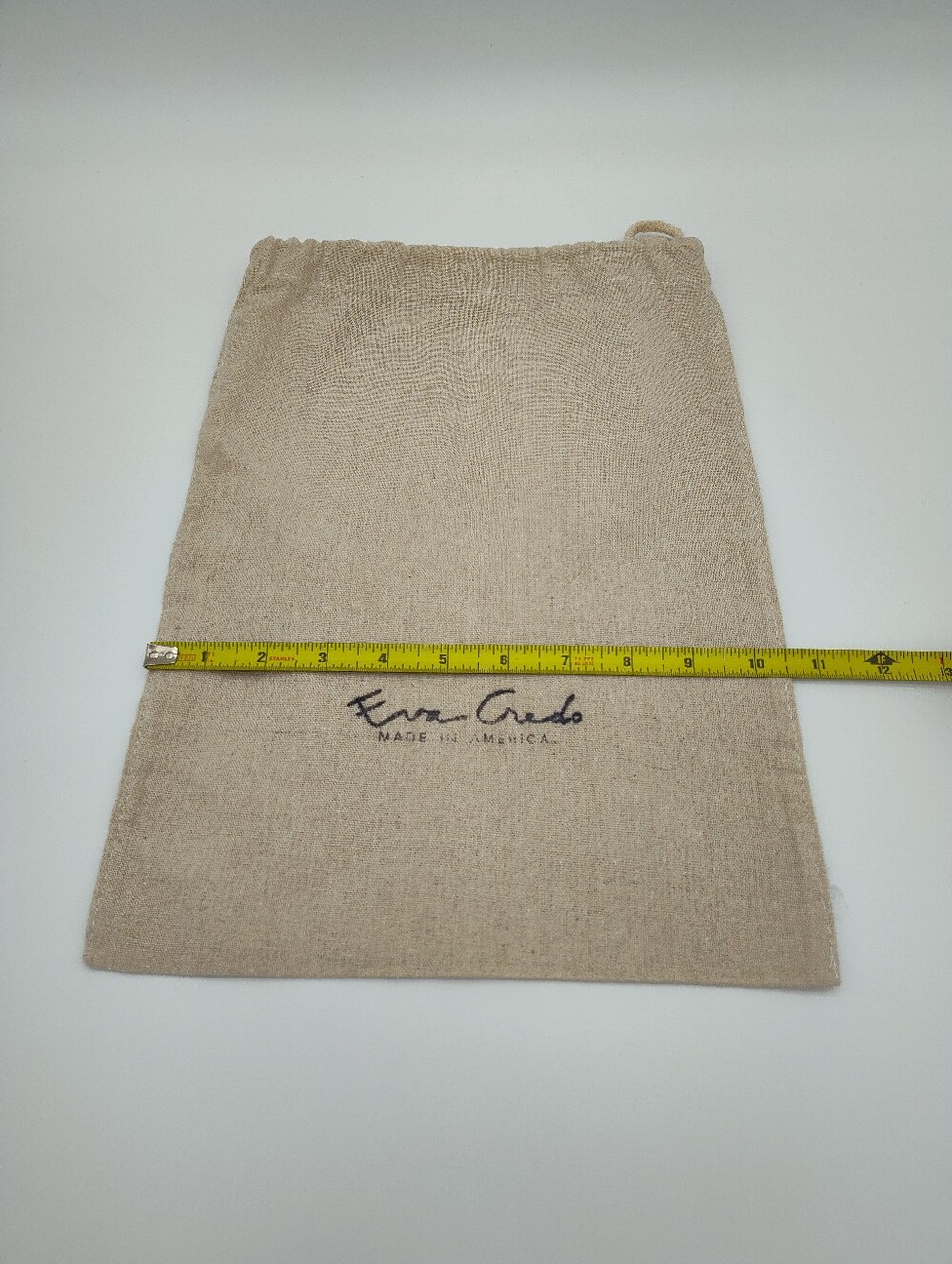 EVA CREDO Made in America Linen Drawstring Dust Bag Beige Storage Pouch EUC - Picture 6 of 6